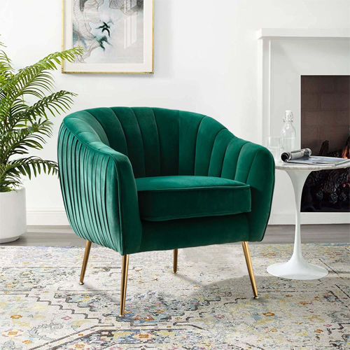 Green Velvet Arm Chair