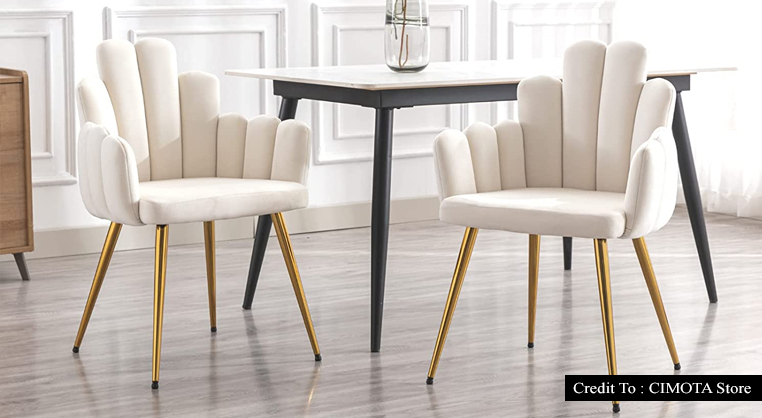 cream upholstered dining chairs