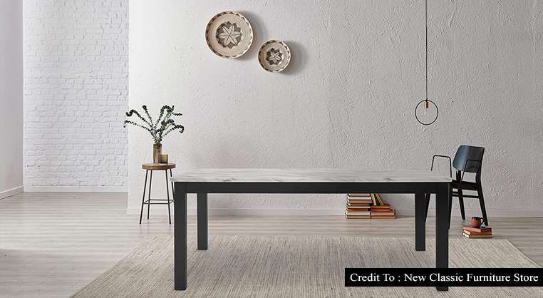 black and white dining set