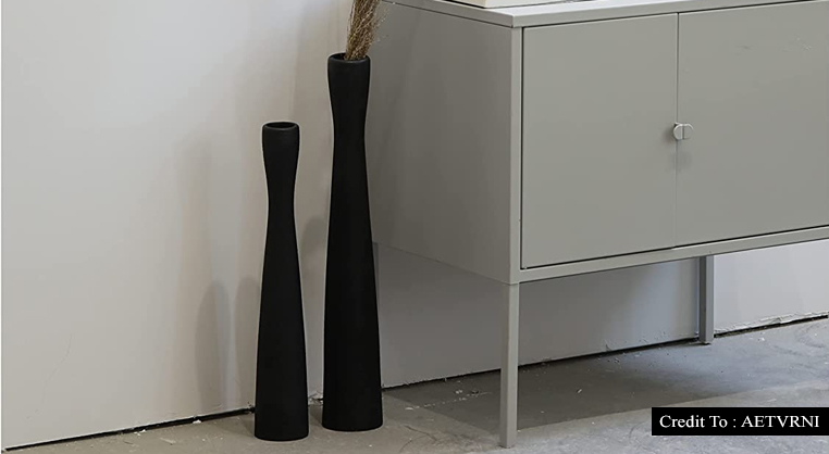 black floor vase