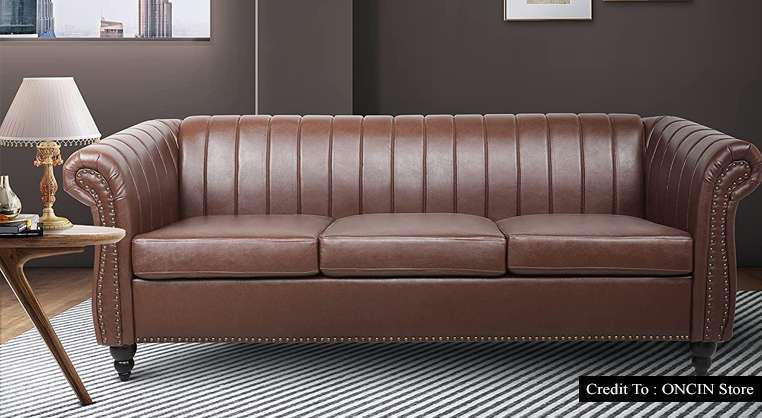 Dark Brown Leather Couch