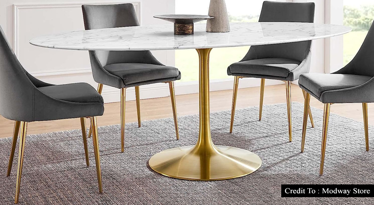 mid century modern oval dining table