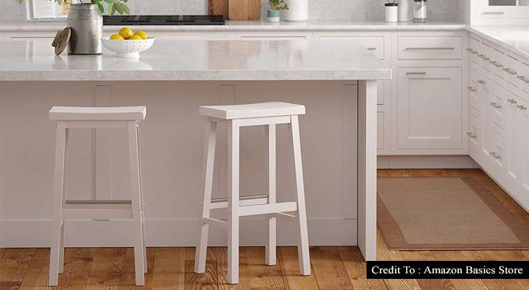 white wood bar stools