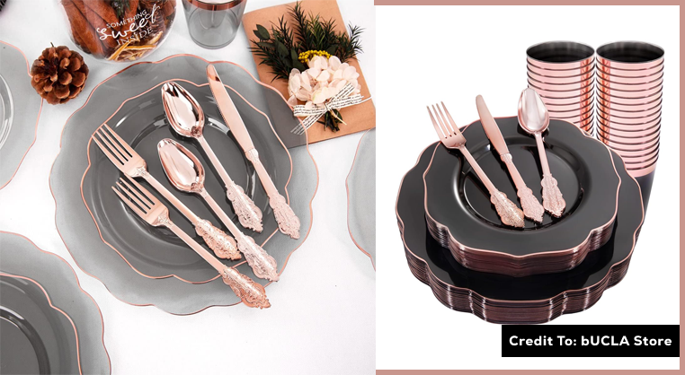 Black Disposable Plates