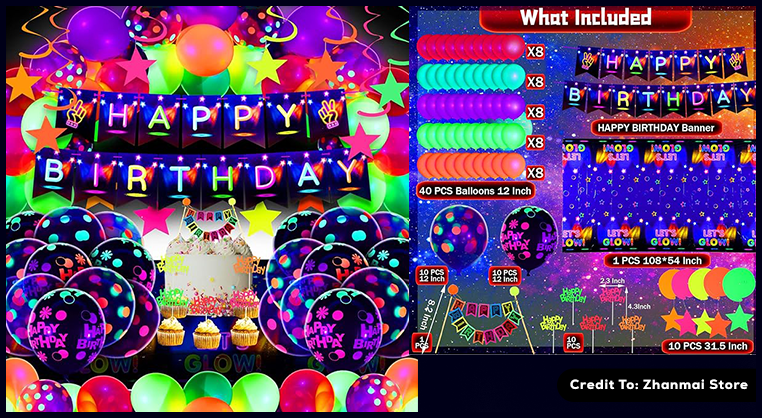 Glow In The Dark Party Decorations
